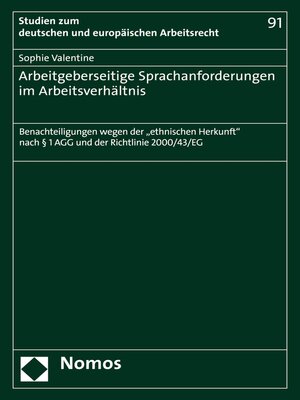 cover image of Arbeitgeberseitige Sprachanforderungen im Arbeitsverhältnis